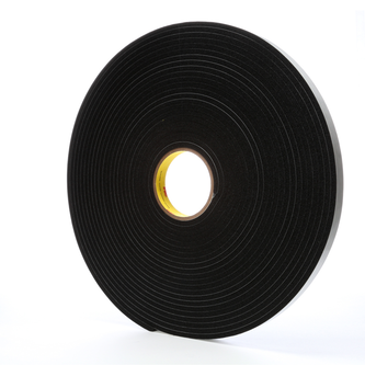 3M Einseitiges Vinyl-Schaumstoff-Klebeband 4504, Schwarz, 25 mm x 16 m, 6.4 mm
