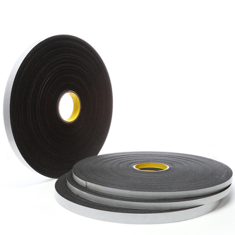 3M Einseitiges Vinyl-Schaumstoff-Klebeband 4508, Schwarz, 25 mm x 33 m, 3.2 mm